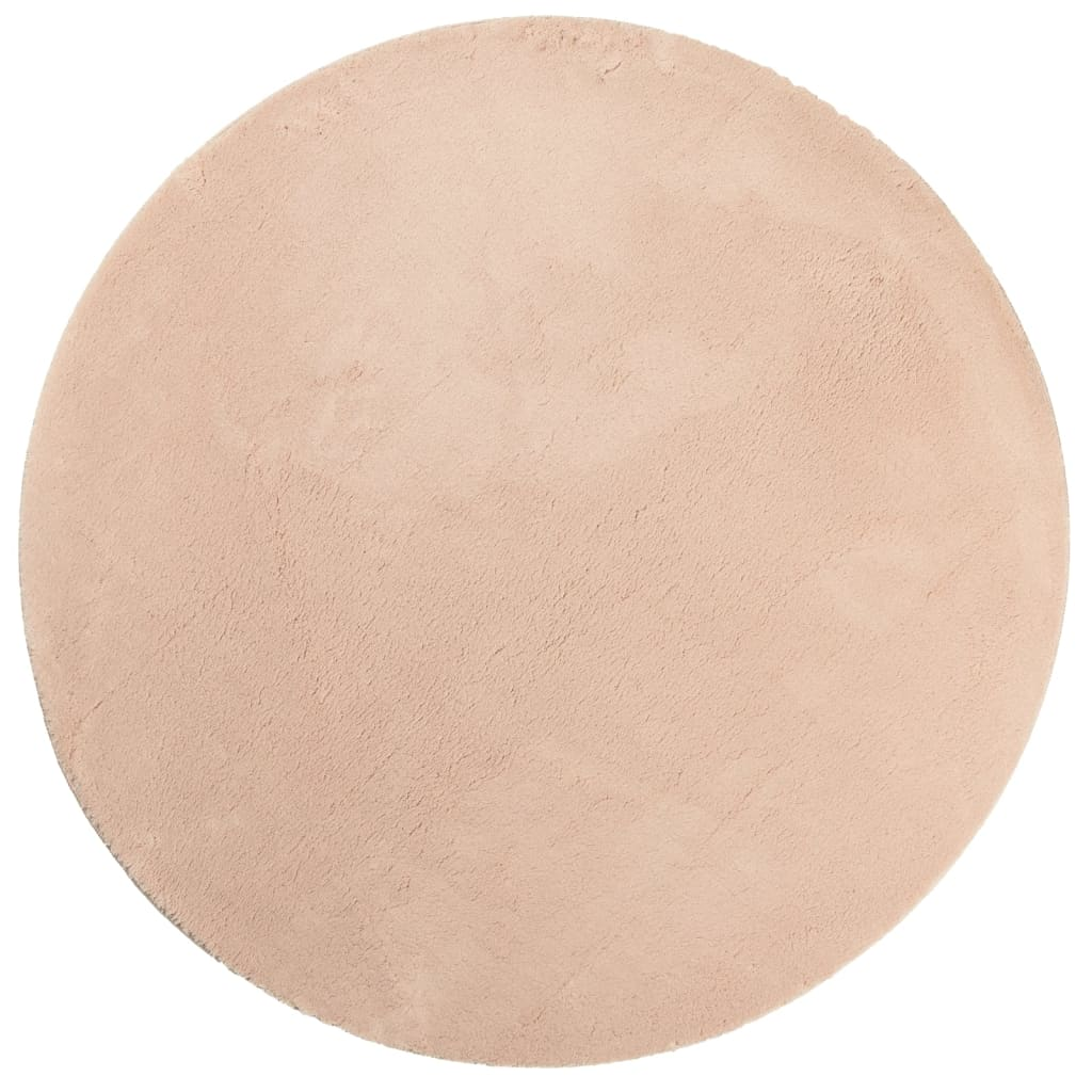 Rug HUARTE Short Pile Soft and Washable Blush Ø 80 cm