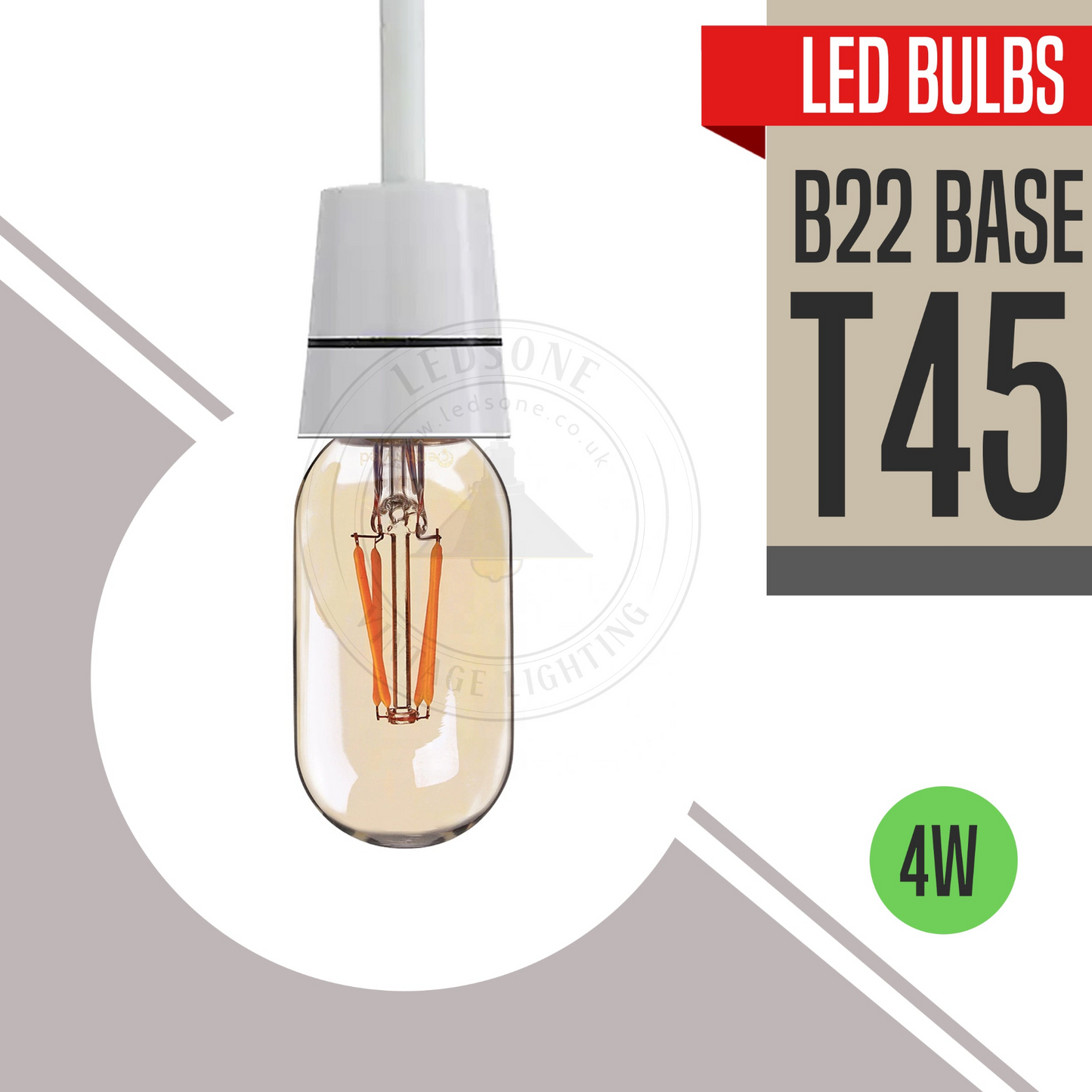 4W T45 B22 LED Dimmable Vintage Filament Light Bulb~3077