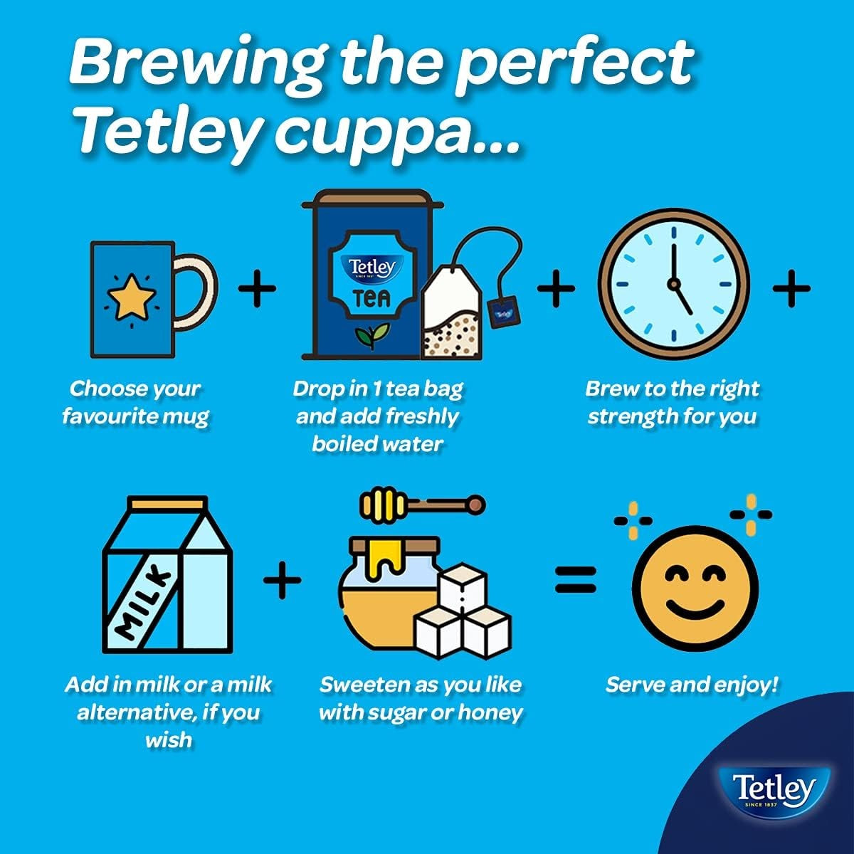 90x Tetley Specialty Variety Pack String & Tag Tea Envelopes in Display Box Gift