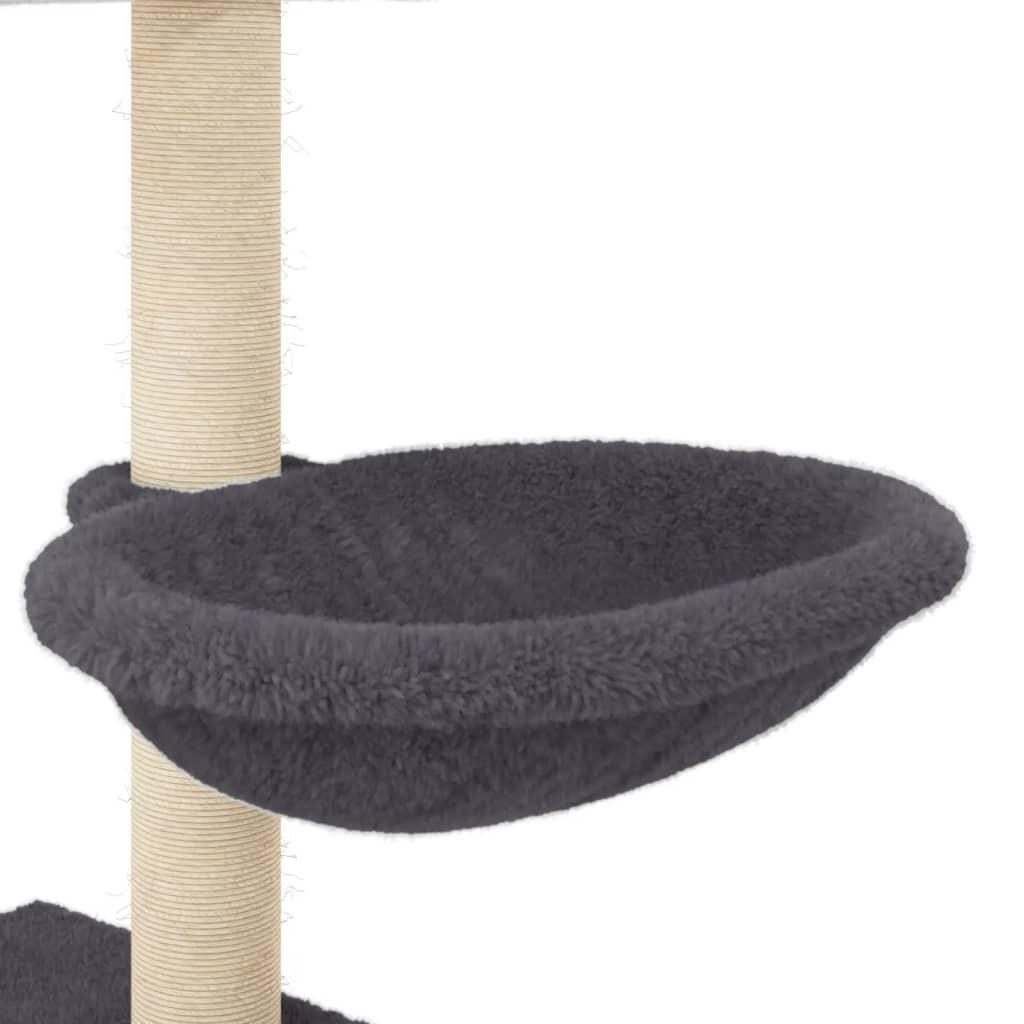 vidaXL Cat Tree with Sisal Scratching Posts Dark Grey 117 cm