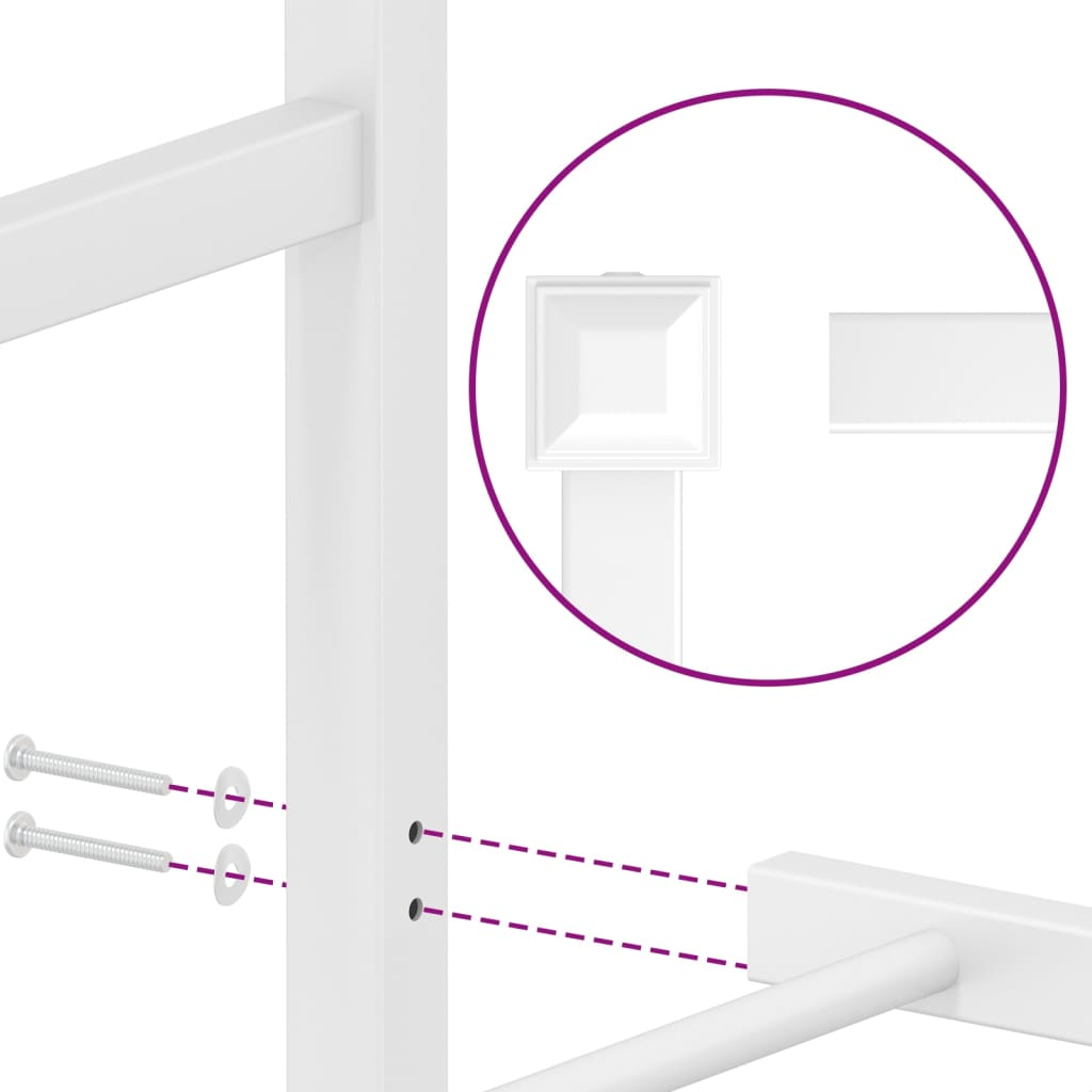 vidaXL Metal Bed Frame with Headboard White 100x190 cm