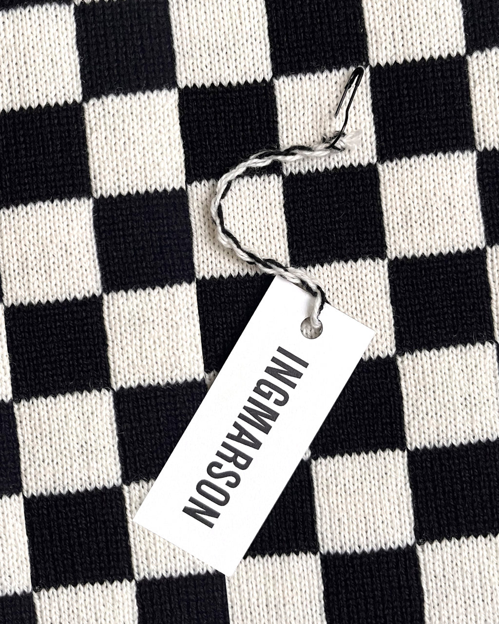 Checked Wool & Cashmere Scarf Black & White