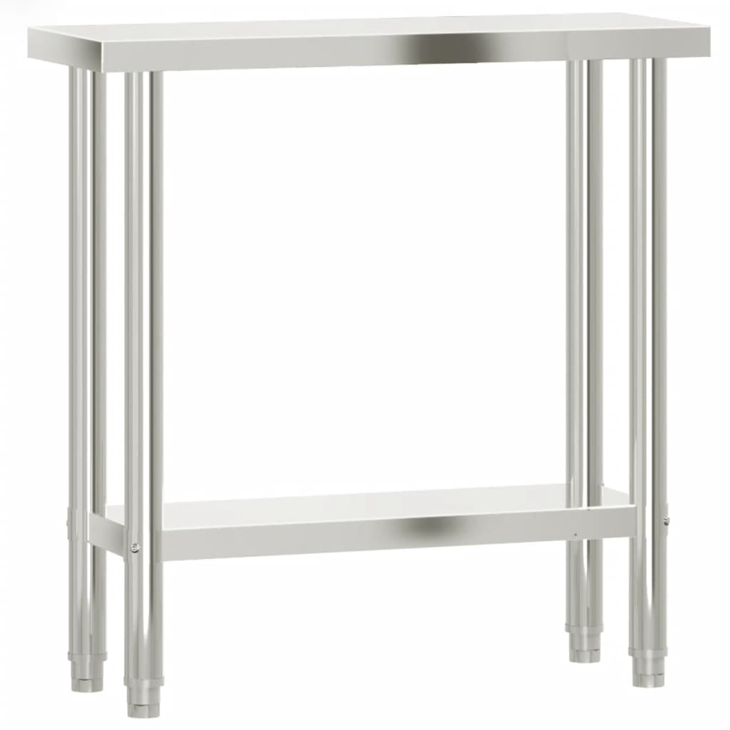 vidaXL Kitchen Work Table 82.5x30x85 cm Stainless Steel