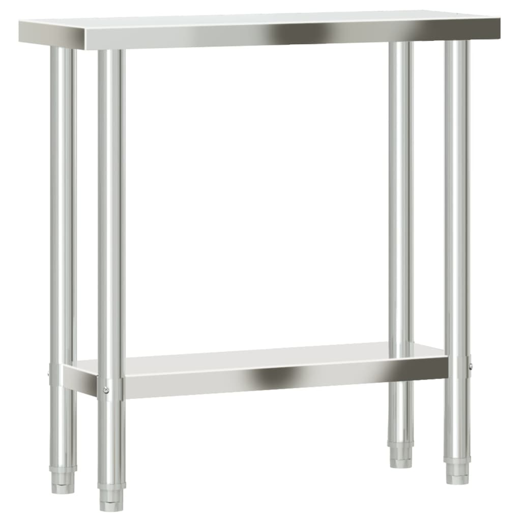 vidaXL Kitchen Work Table 82.5x30x85 cm Stainless Steel