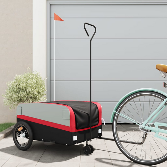 Bike Trailer Black and Red 45 kg Iron