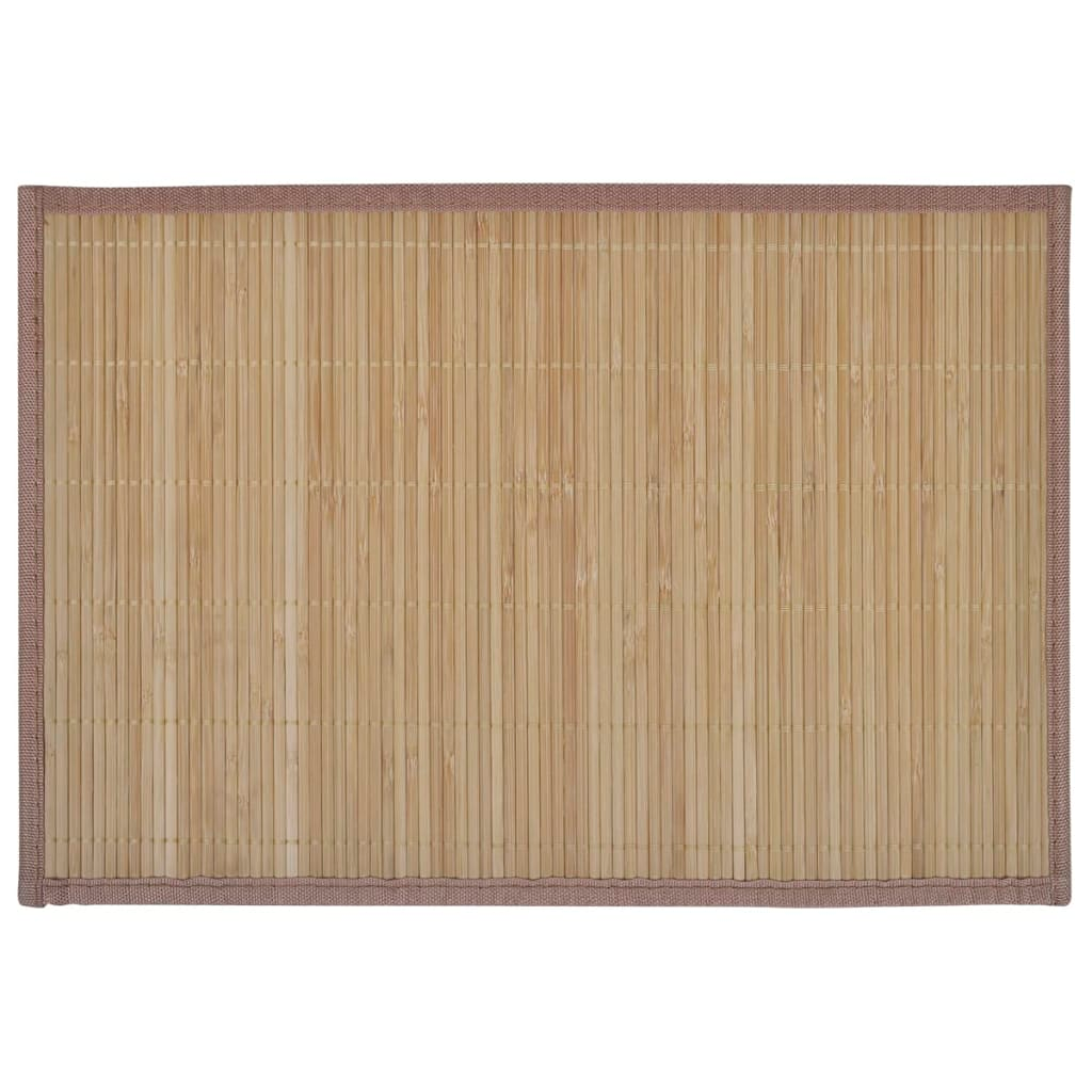 6 Bamboo Placemats 30 x 45 cm Brown