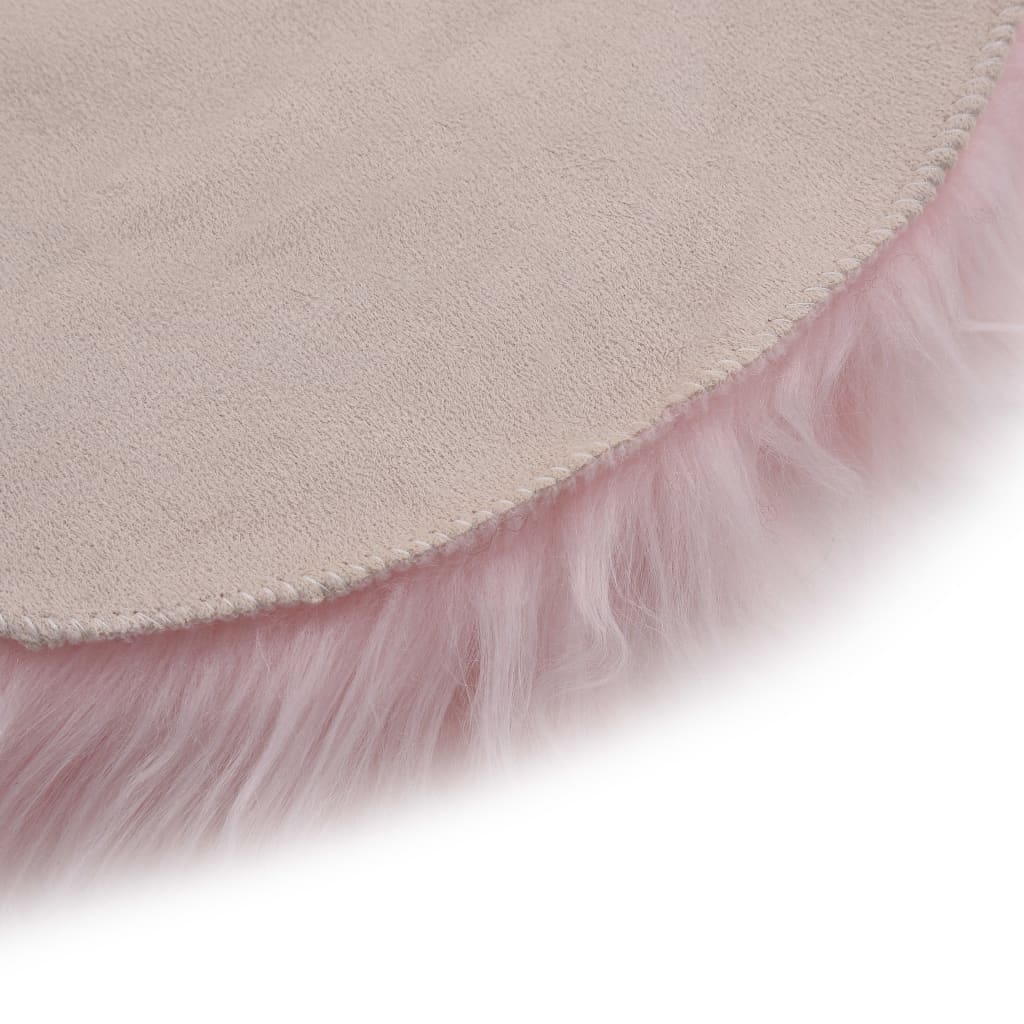 Rug 60x90 cm Faux Sheep Leather Pink