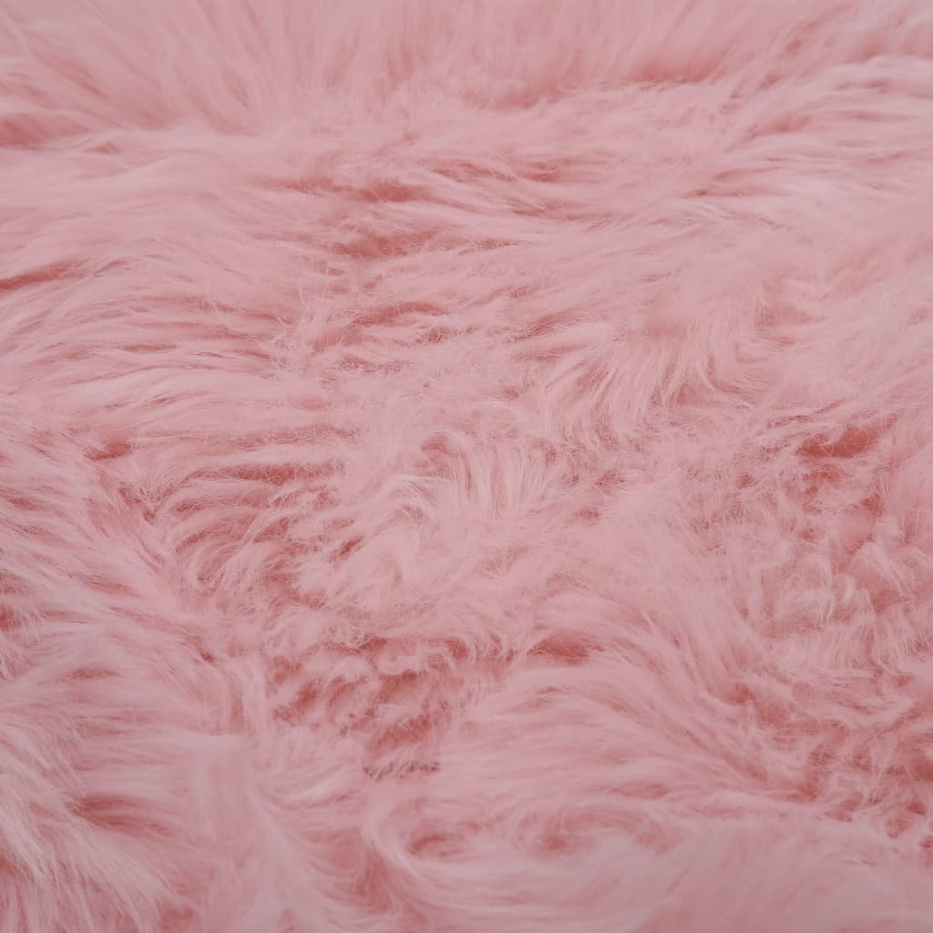 Rug 60x90 cm Faux Sheep Leather Pink