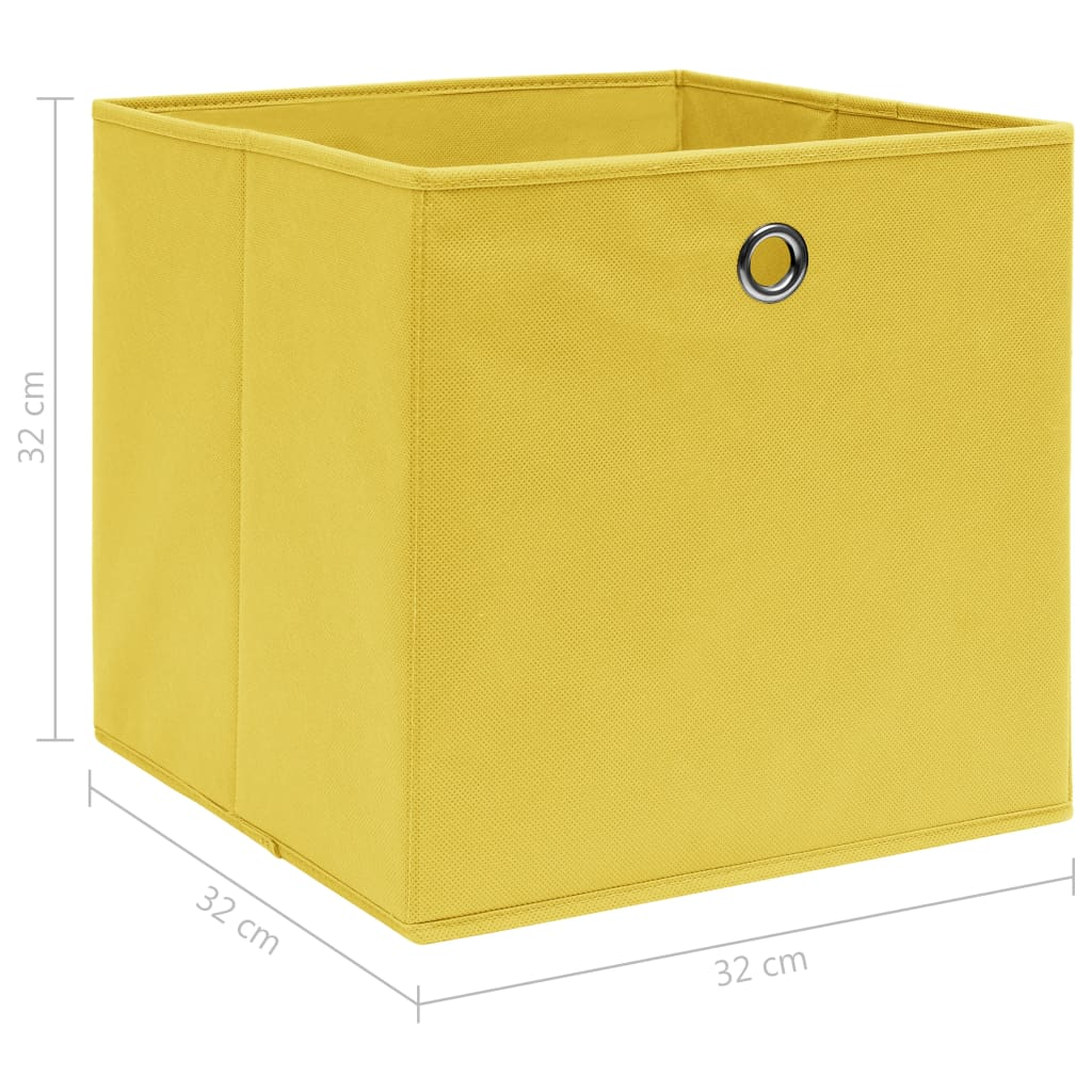 vidaXL Storage Boxes 4 pcs Yellow 32x32x32 cm Fabric