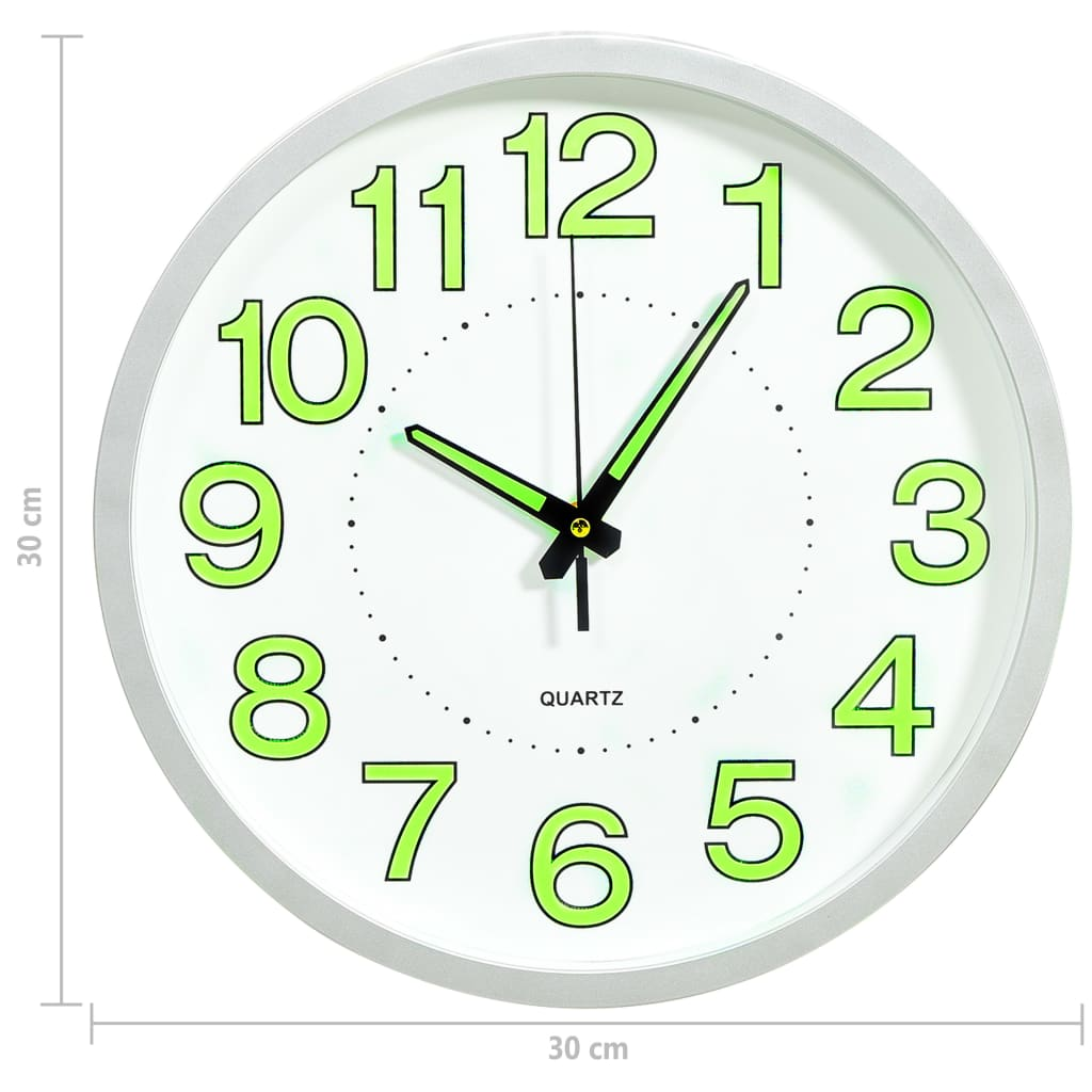 vidaXL Luminous Wall Clock White 30 cm