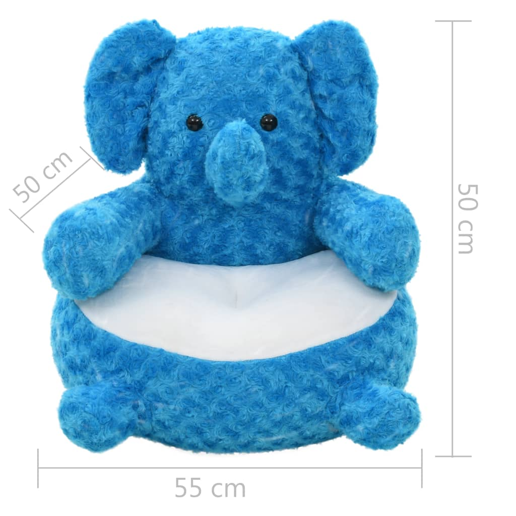 vidaXL Elephant Cuddly Toy Plush Blue