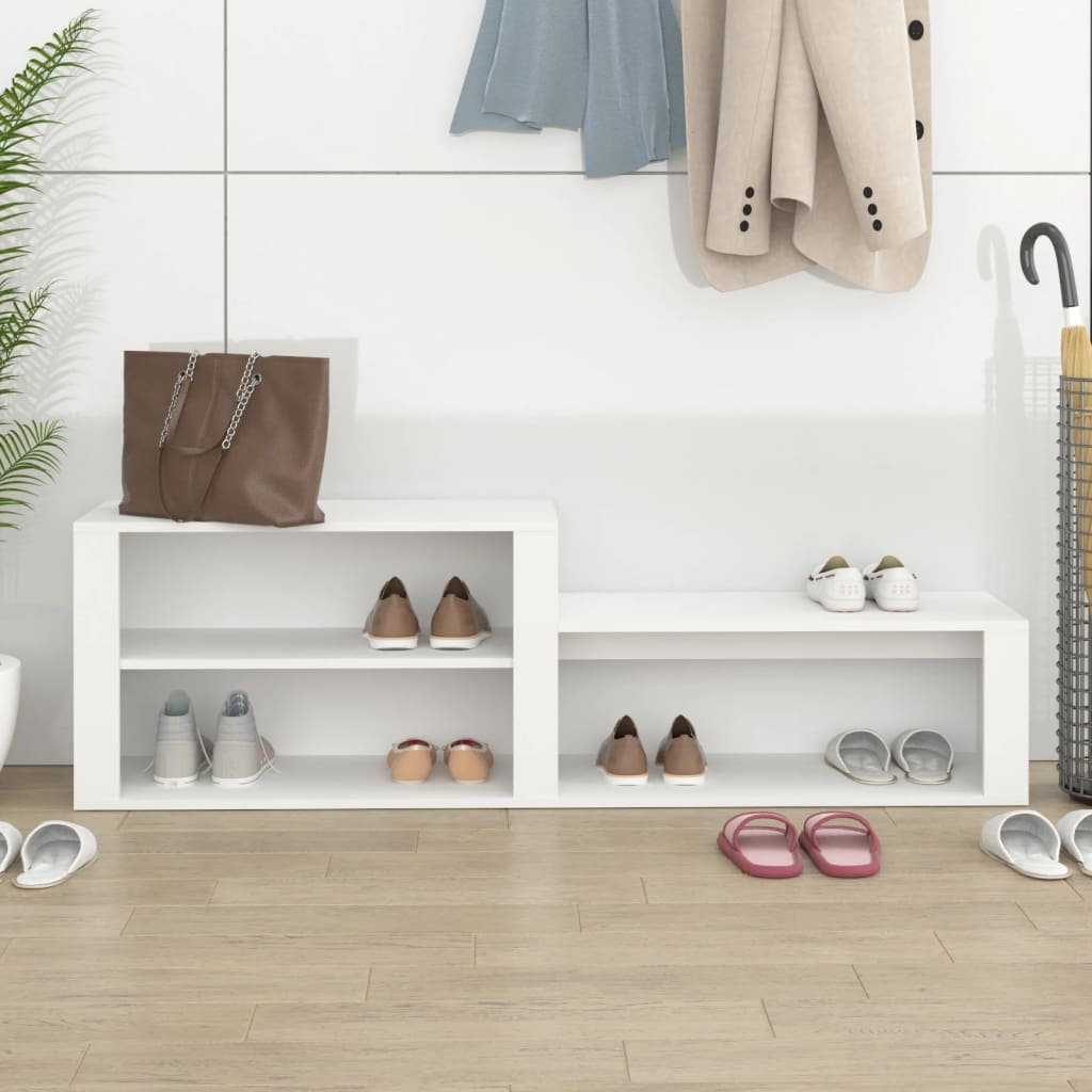 vidaXL Shoe Cabinet White 150x35x45 cm Engineered Wood