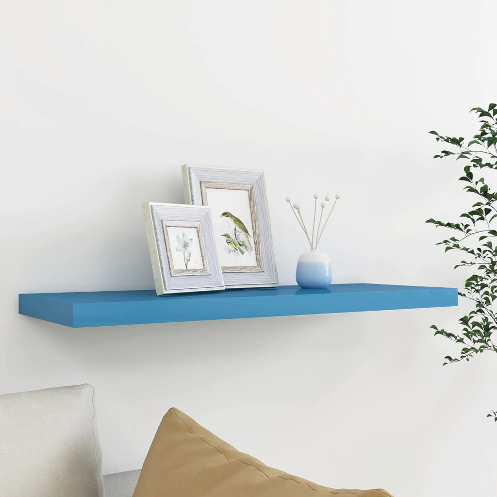 Floating Wall Shelf Blue 80x23.5x3.8 cm MDF