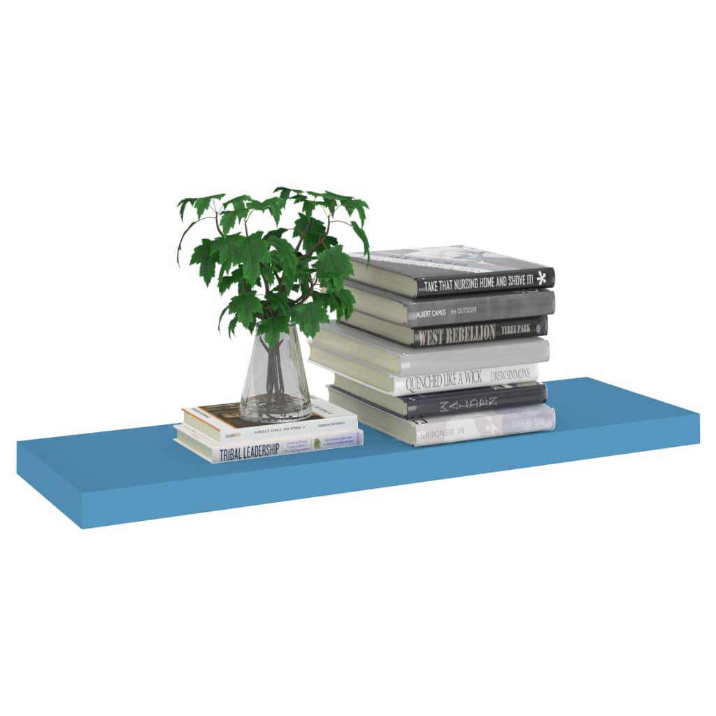 Floating Wall Shelf Blue 80x23.5x3.8 cm MDF