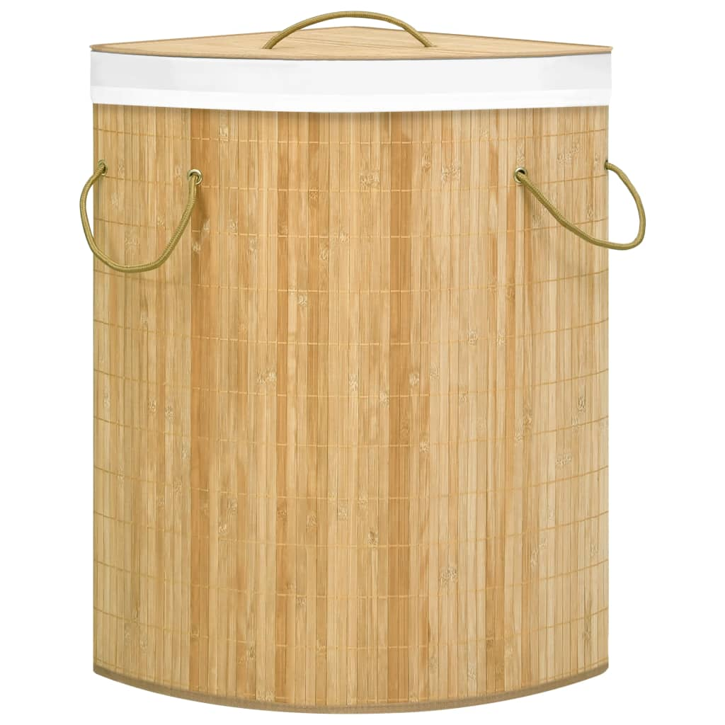 vidaXL Bamboo Corner Laundry Basket 60 L