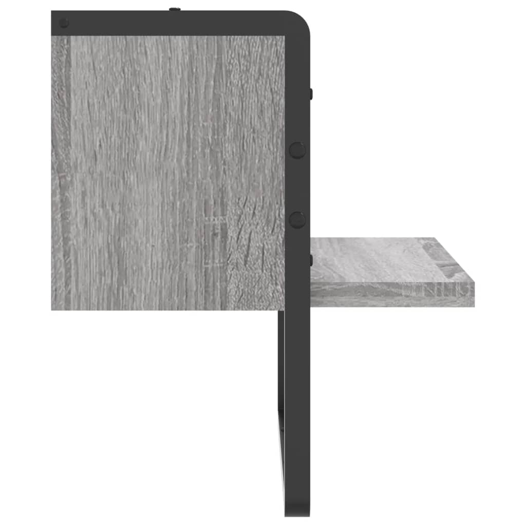 Wall Shelf with Bar Grey Sonoma 30x25x30 cm