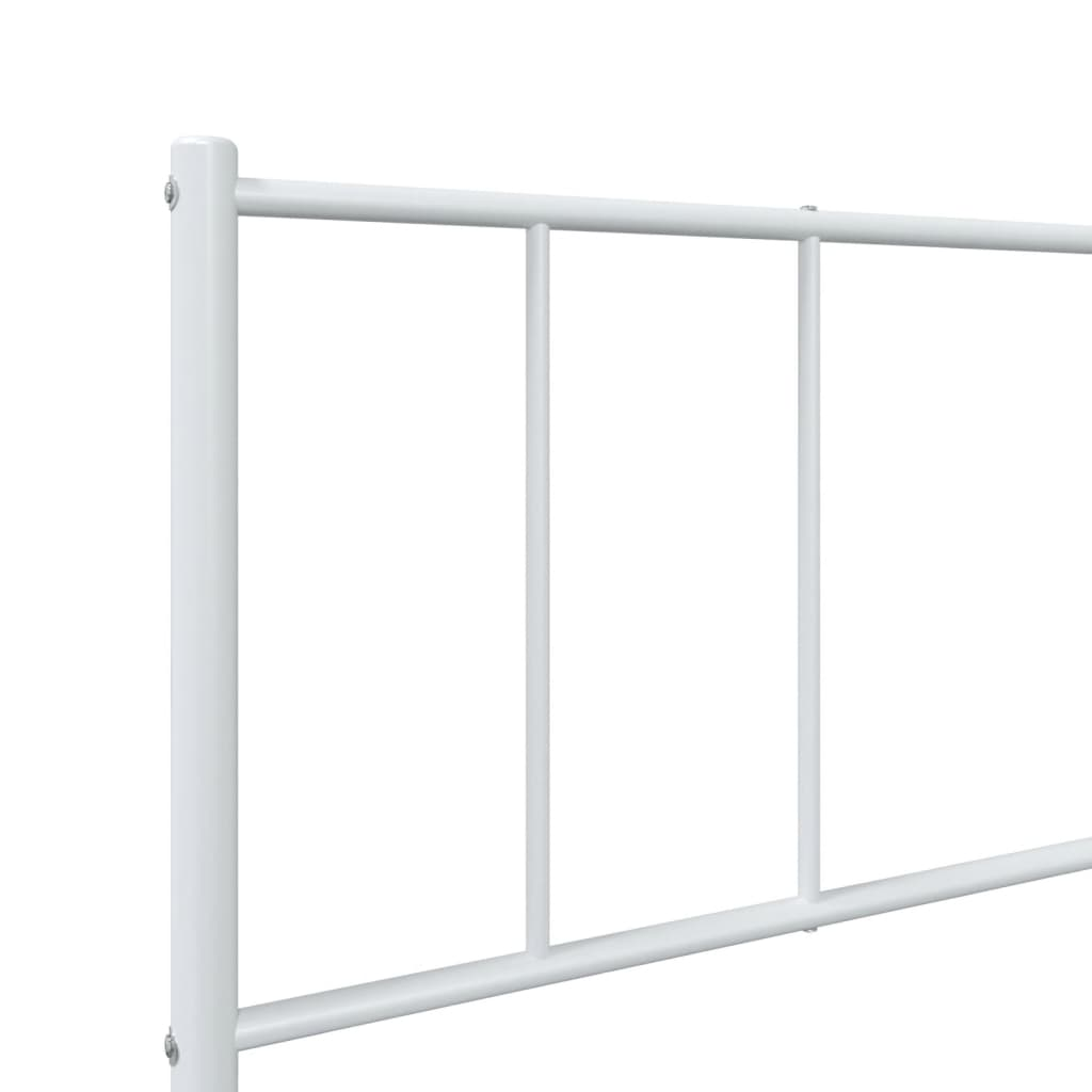 vidaXL Metal Bed Frame with Headboard and Footboard White 75x190 cm Small Single