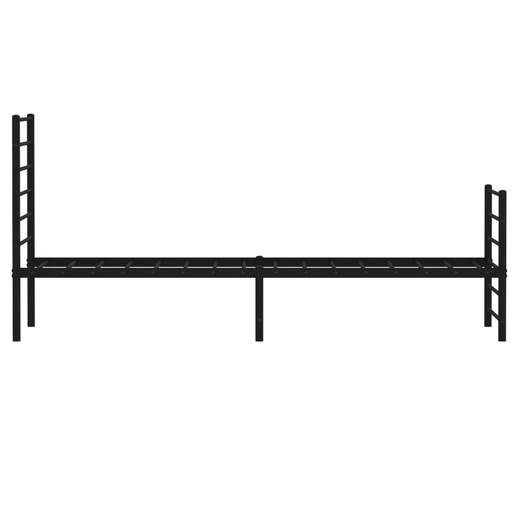 vidaXL Metal Bed Frame with Headboard and Footboard Black 90x200 cm