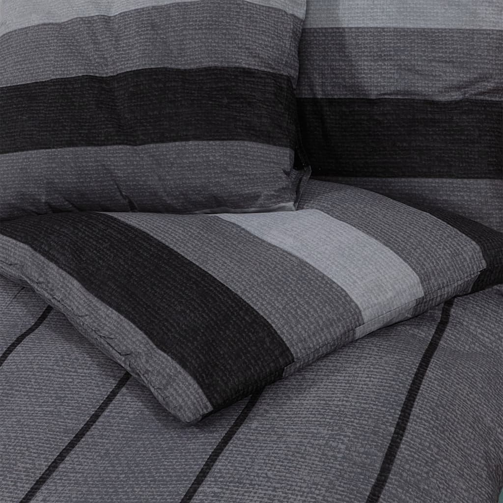 vidaXL Duvet Cover Set Dark Grey 140x200 cm Cotton