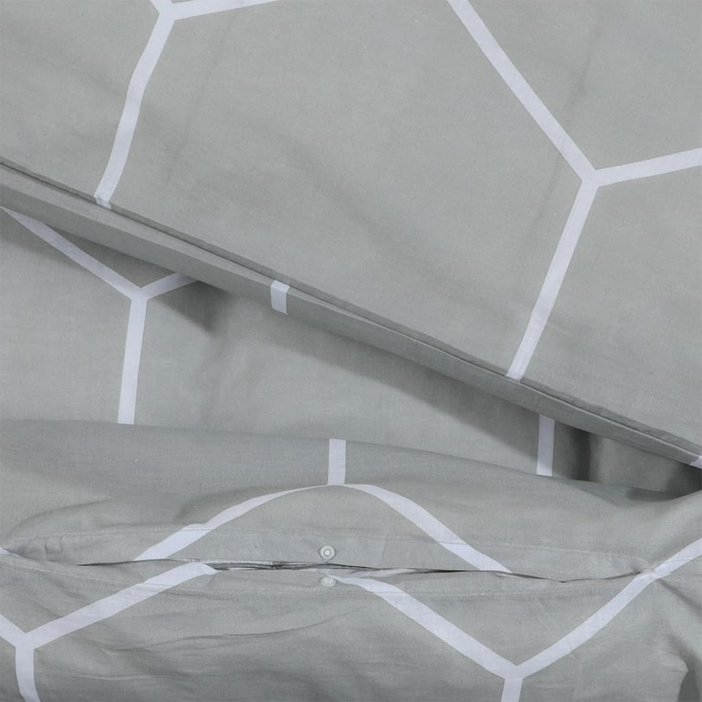 vidaXL Duvet Cover Set Grey 135x200 cm Cotton