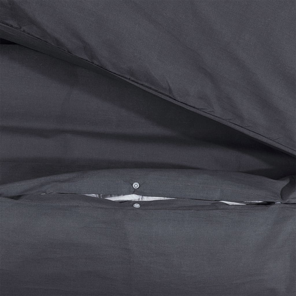 vidaXL Duvet Cover Set Black 140x200 cm Cotton