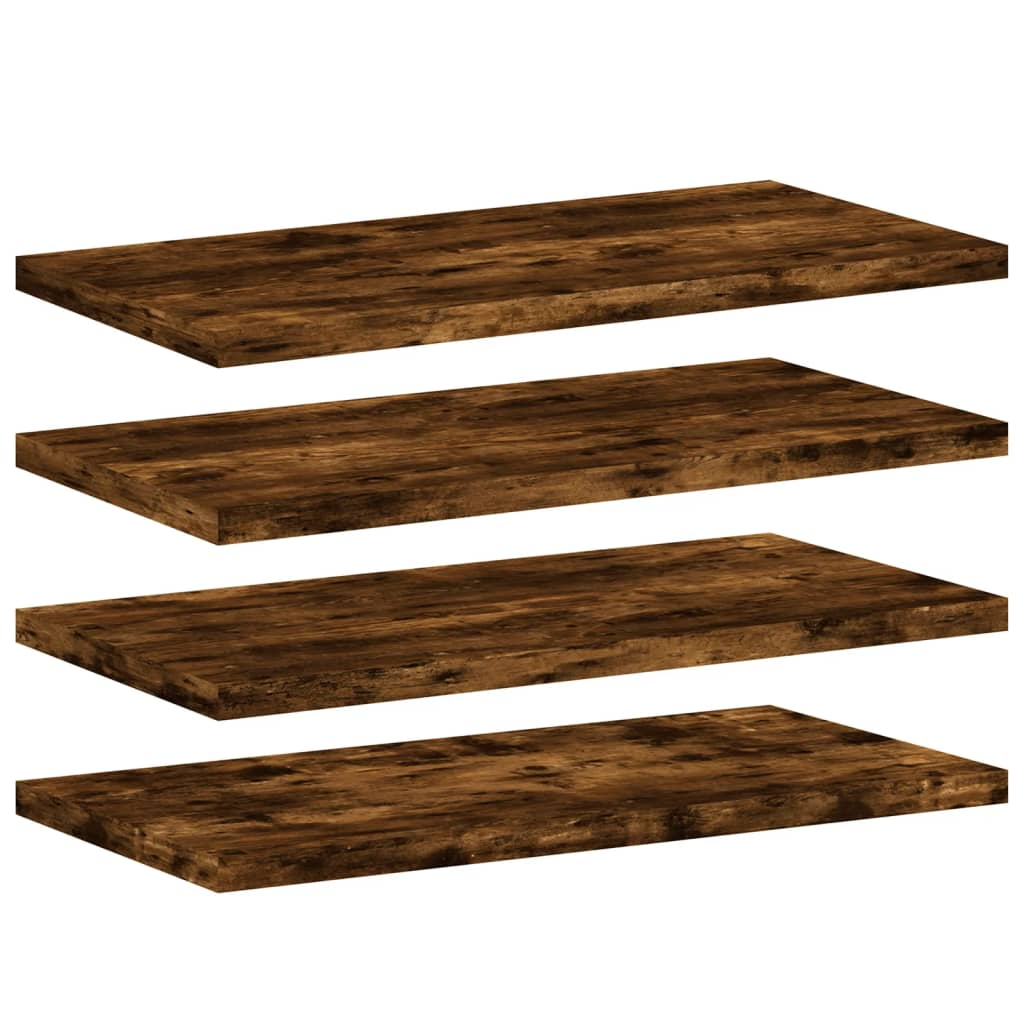 Wall Shelves 4 pcs Smoked Oak 40x20x1.5 cm Engineered Wood