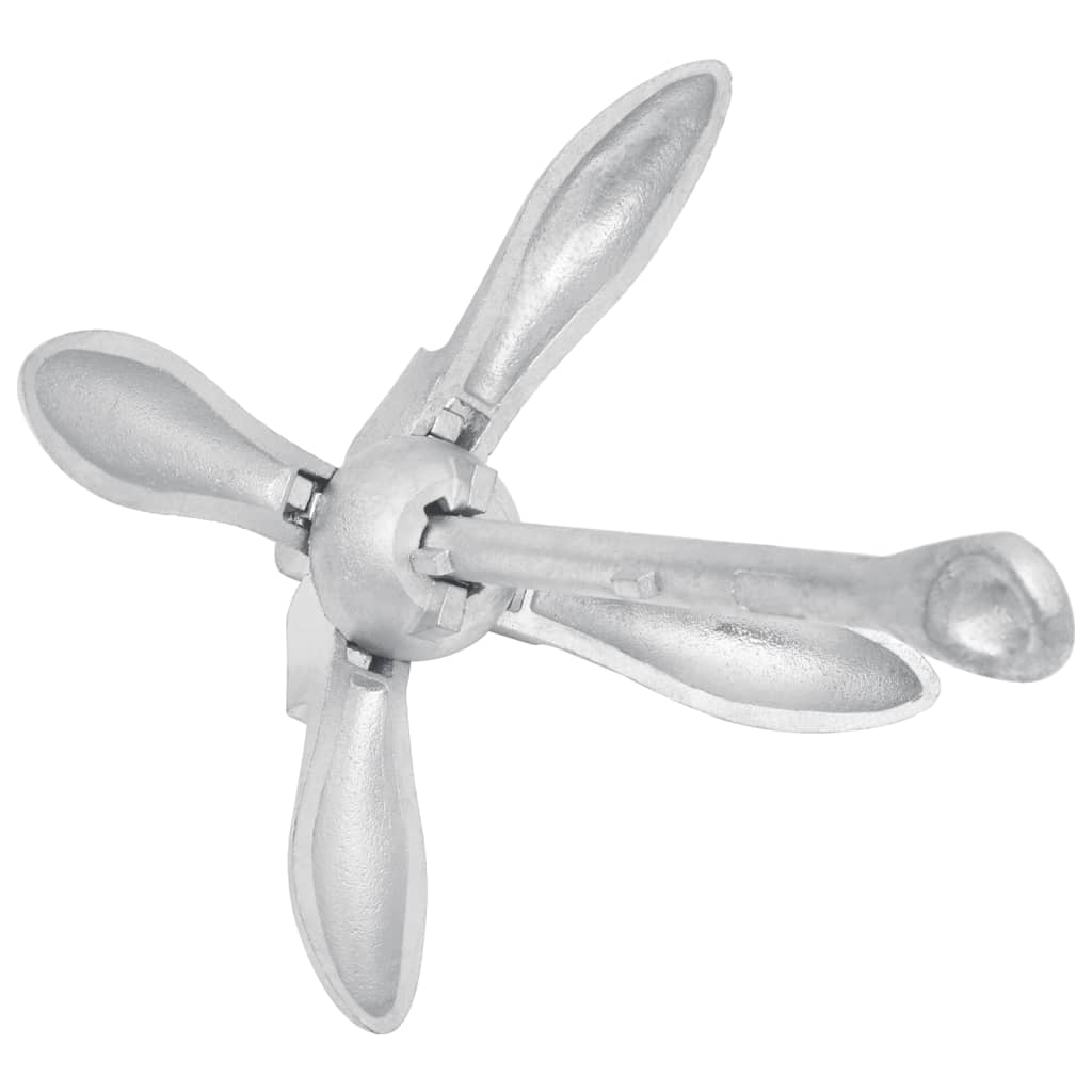 vidaXL Folding Anchor Silver 3.2 kg Malleable Iron