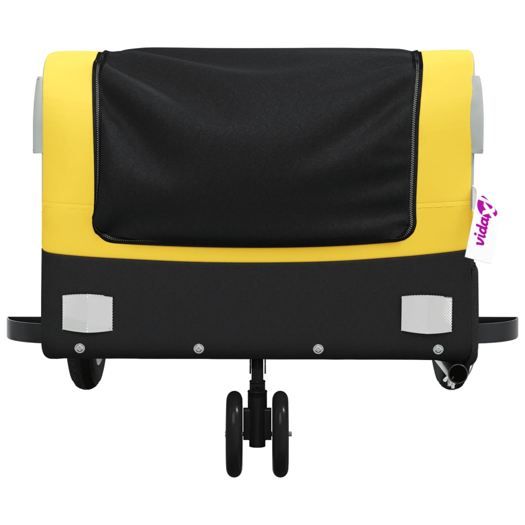 vidaXL Bike Trailer Black and Yellow 30 kg Iron