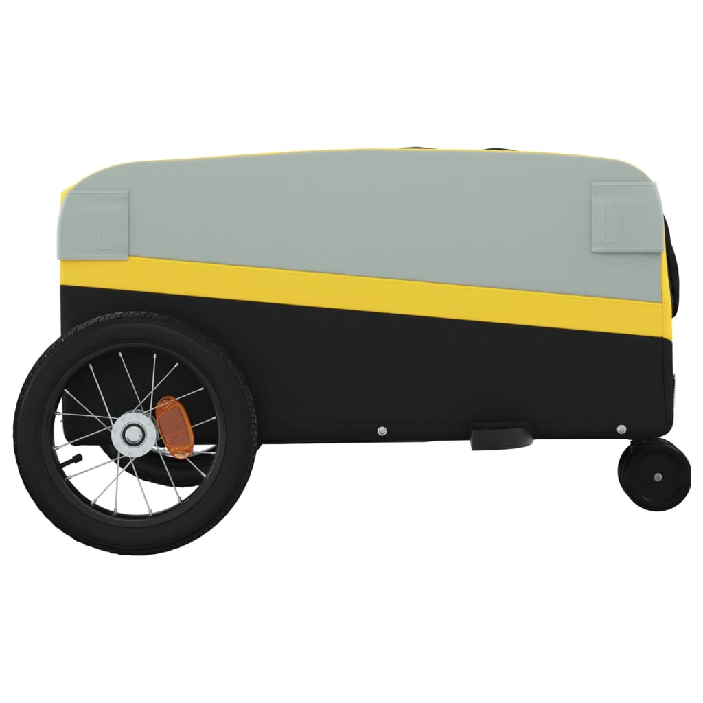 vidaXL Bike Trailer Black and Yellow 30 kg Iron