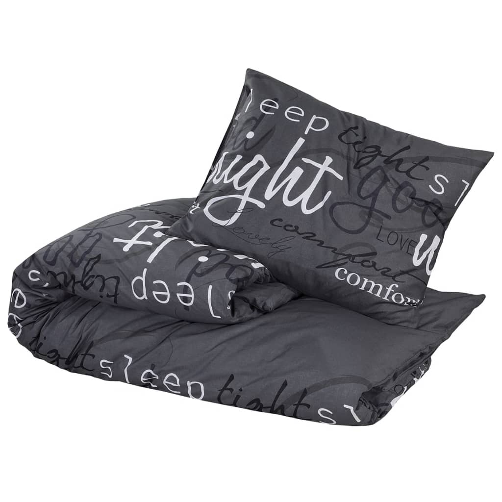 vidaXL Duvet Cover Set Black 140x200 cm Cotton