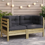 vidaXL Garden Sofa Corner with Cushions Impregnated Wood Pine