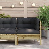 vidaXL Garden Sofa Corner with Cushions Impregnated Wood Pine