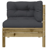 vidaXL Garden Sofa Corner with Cushions Impregnated Wood Pine