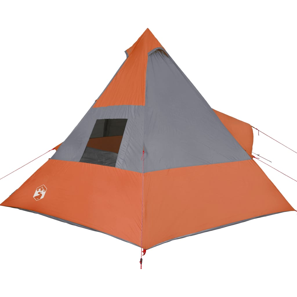 Camping Tent 7-Person Grey and Orange Waterproof