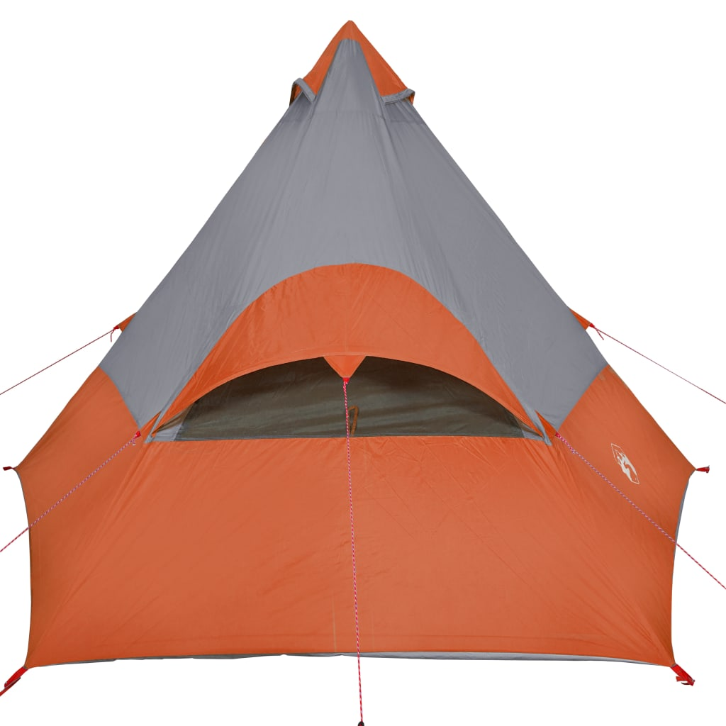 Camping Tent 7-Person Grey and Orange Waterproof