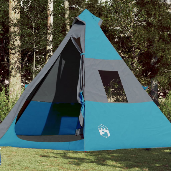 Camping Tent 7-Person Blue Waterproof