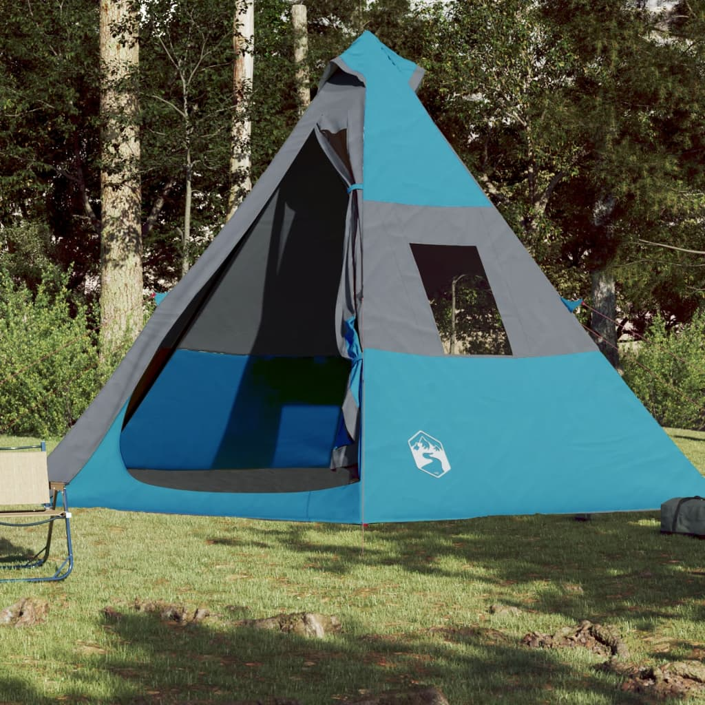 Camping Tent 7-Person Blue Waterproof