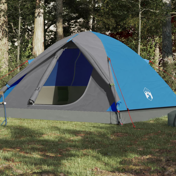 Camping Tent 3-Person Blue Waterproof