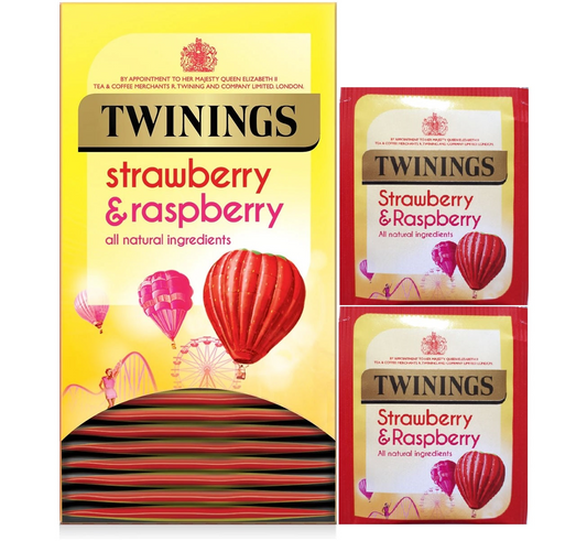 Twinings Strawberry & Raspberry Individually Enveloped Tagged Tea Bags