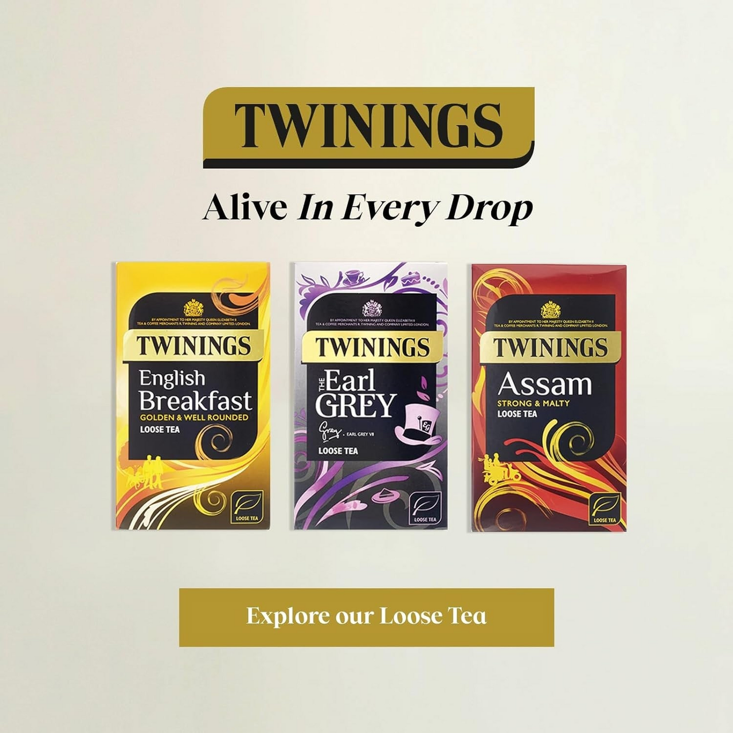 Twinings Loose Leaf Tea Strong Bold & Malty - English Breakfast, Earl Grey, Assam