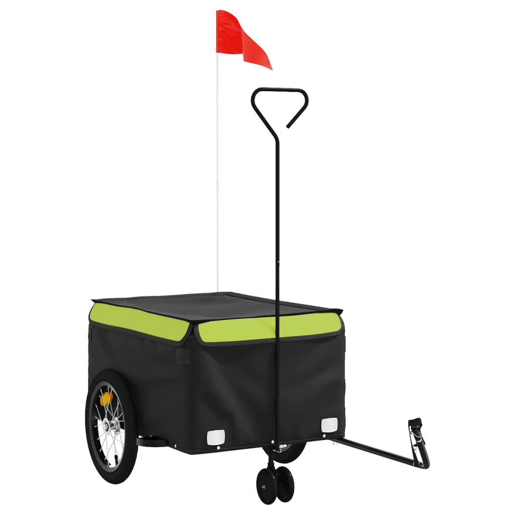 Bike Trailer Black and Green 45 kg Iron