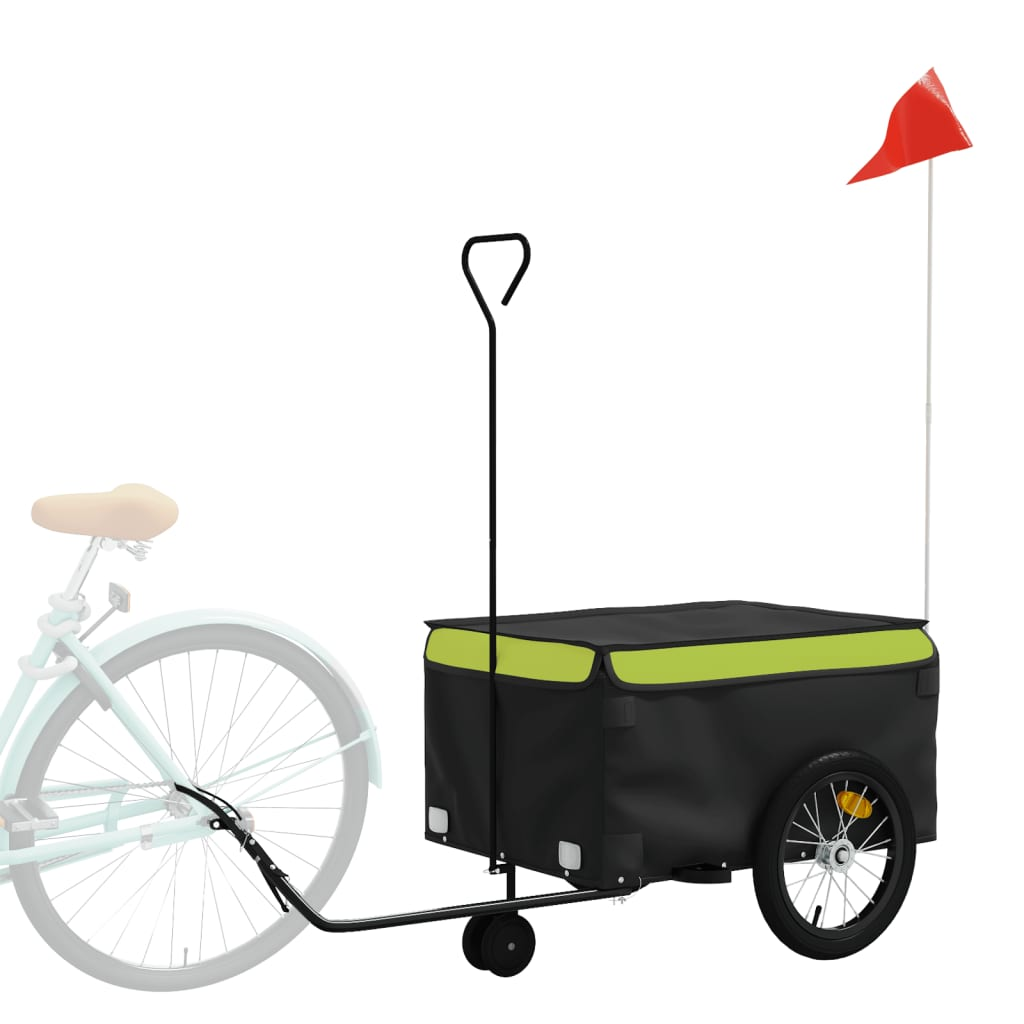 Bike Trailer Black and Green 45 kg Iron