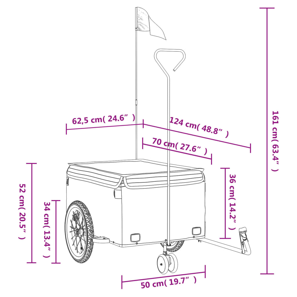 Bike Trailer Black and Green 45 kg Iron