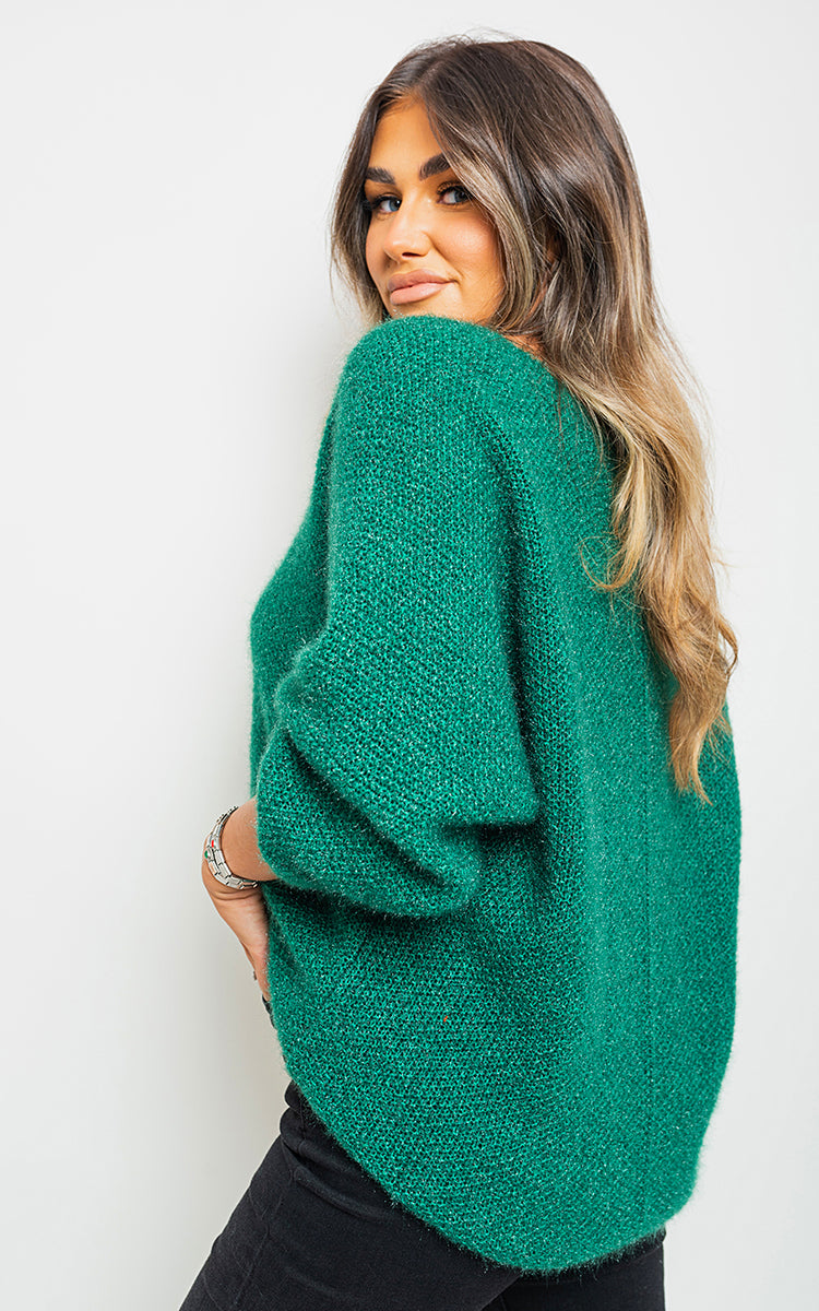 V-neck Chunky Knitted Jumper