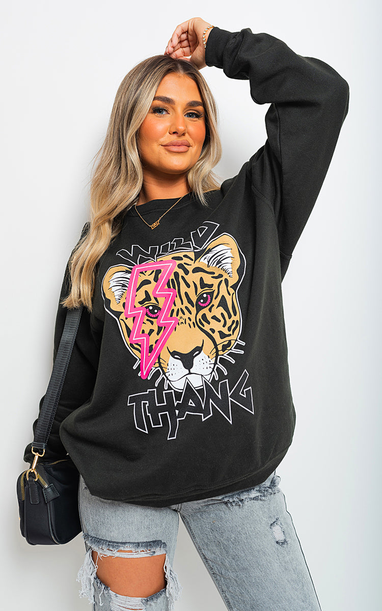 Wild Thang Tiger Print Knitted Jumper