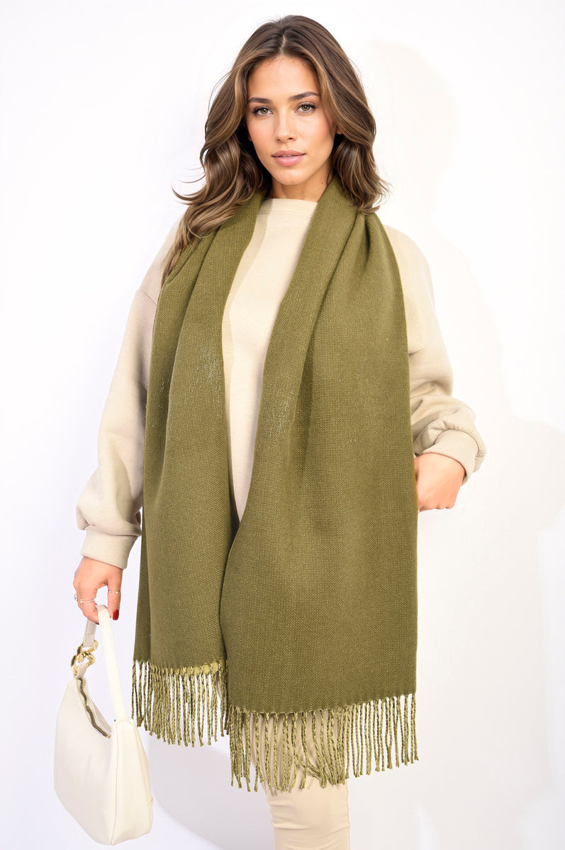 Aisha Winter Oversized Scarf with Tassel