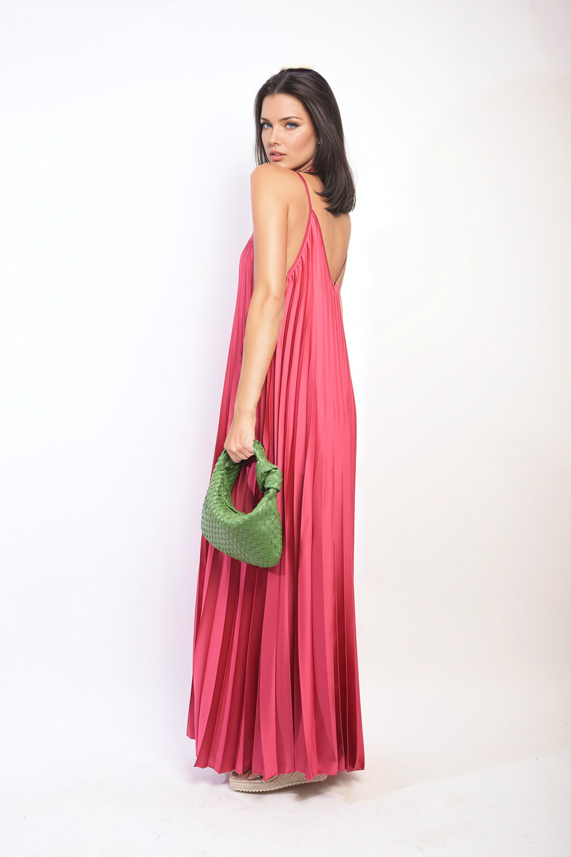 Ariana Pleated Strappy Maxi Dress