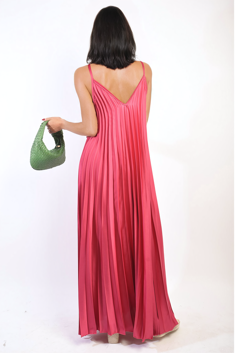 Ariana Pleated Strappy Maxi Dress