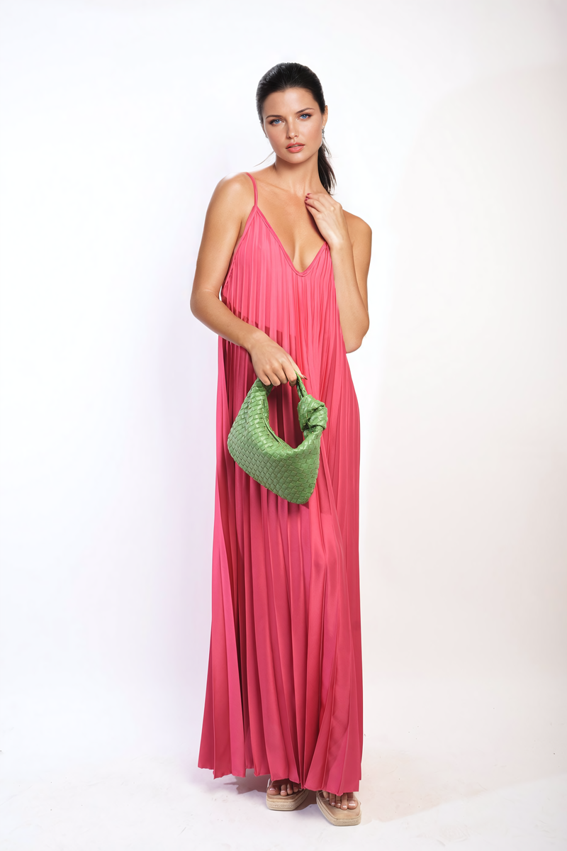 Ariana Pleated Strappy Maxi Dress