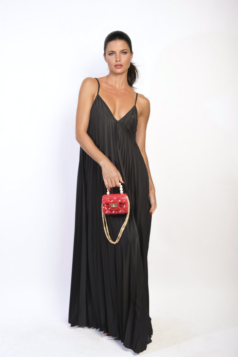 Ariana Pleated Strappy Maxi Dress